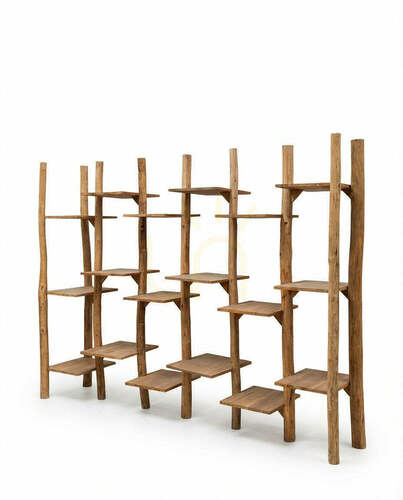 Kontrola Regál Bazar Bizar Fabulook Rack Natural recyklované teakové dřevo 298x58x221 cm