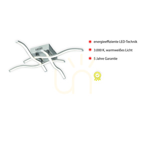 WAVE Plafond 15131-55 Silver 4xLED small 3