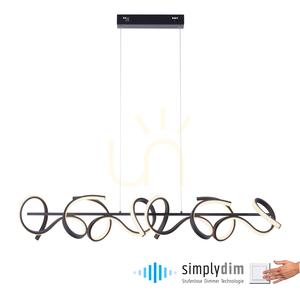 Závěsné svítidlo CURLS JUST LIGHT černé LED 45W 3300lm 3000K Simply Dim 99 cm 19033-18 small 1