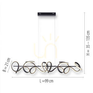 Závěsné svítidlo CURLS JUST LIGHT černé LED 45W 3300lm 3000K Simply Dim 99 cm 19033-18 small 7