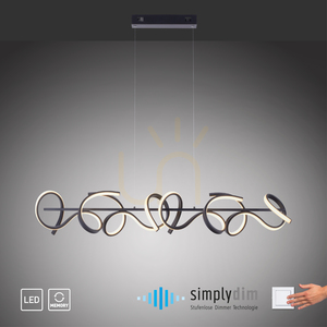 Závěsné svítidlo CURLS JUST LIGHT černé LED 45W 3300lm 3000K Simply Dim 99 cm 19033-18 small 9