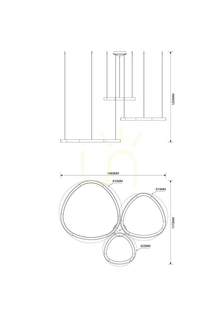 Pohled LIRIA Závěsné svítidlo MS756090 Zlatá 1xLED LIRIA Závěsné svítidlo MS756090 Zlatá 1xLED