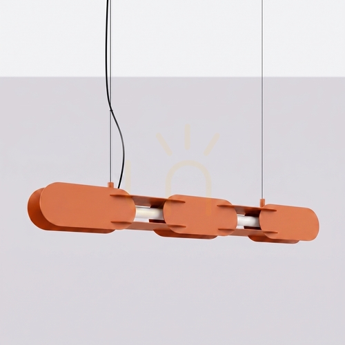 Kontrola CHAIN 91 okrově červená LED závěsná lampa 4000K