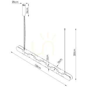 CHAIN 158 zelená olivová LED závěsná lampa 3000K small 5