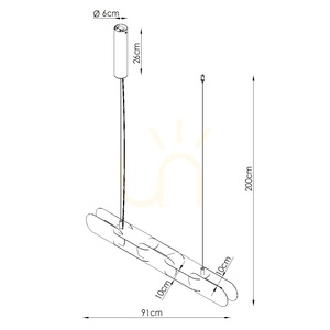 CHAIN 158 broskvová LED závěsná lampa 4000K small 5