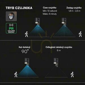 V-TAC GU10 venkovní nástěnné svítidlo GU10 senzor hliník dolů IP44 černá VT-10174PIR 3 roky záruka small 1