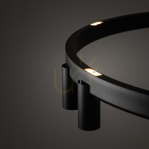 Kontrola Závěsné svítidlo Nowodvorski FOURTY ROUND LED 12285, černé, 80 cm, 7 × GU10 R35 + LED