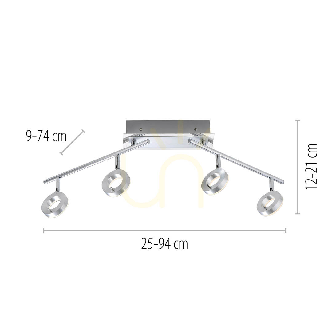 Náhled SILEDA plafond 6786-96 Silver 4xLED SILEDA plafond 6786-96 Silver 4xLED