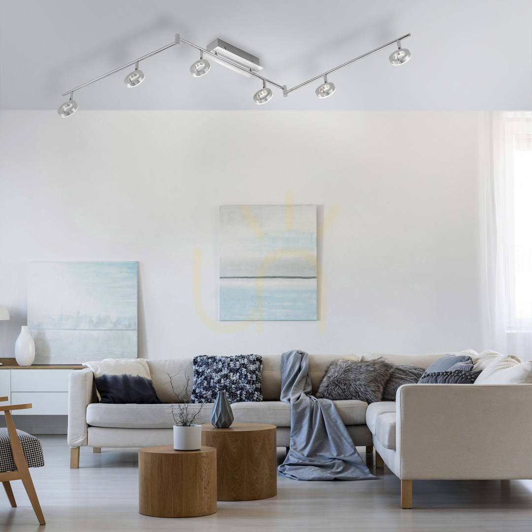 Náhled Stropní LED svítidlo Zuma Line SILEDA 6787-96 stříbrné, 6bodové, 188,5 cm Stropní LED svítidlo Zuma Line SILEDA 6787-96 stříbrné, 6bodové, 188,5 cm