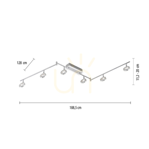 Stropní LED svítidlo Zuma Line SILEDA 6787-96 stříbrné, 6bodové, 188,5 cm 6 Stropní LED svítidlo Zuma Line SILEDA 6787-96 stříbrné, 6bodové, 188,5 cm small 6