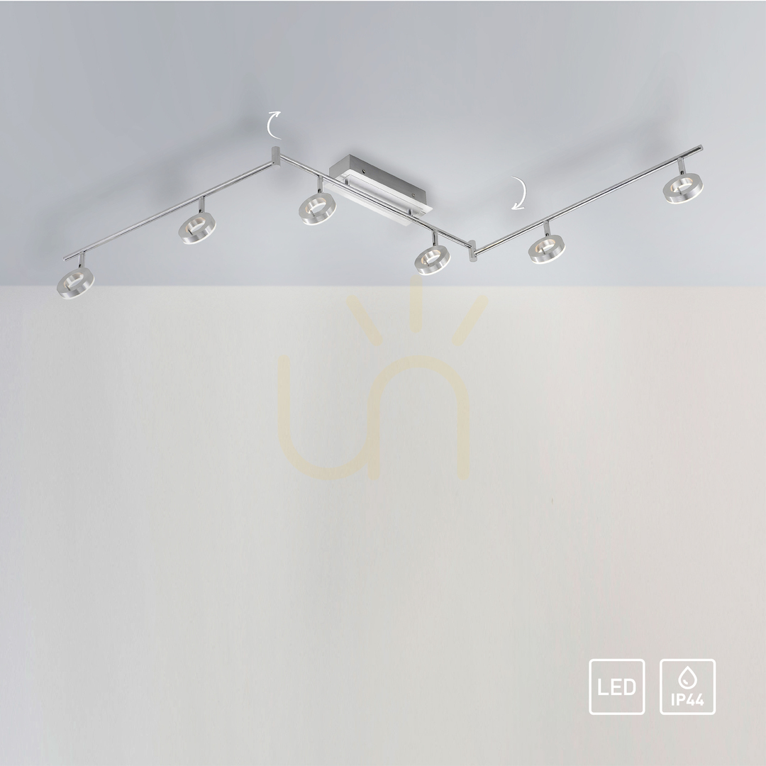 Zobrazit Stropní LED svítidlo Zuma Line SILEDA 6787-96 stříbrné, 6bodové, 188,5 cm Stropní LED svítidlo Zuma Line SILEDA 6787-96 stříbrné, 6bodové, 188,5 cm