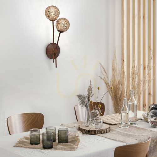 Kontrola Nástěnné svítidlo GRETA 9032-48 rezavé 2×G9