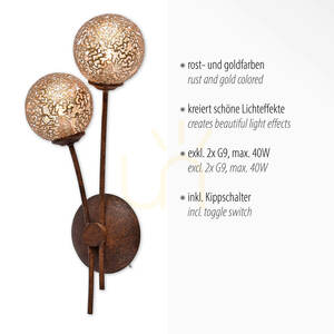Nástěnné svítidlo GRETA 9032-48 Rusty 2xG9 3 Nástěnné svítidlo GRETA 9032-48 Rusty 2xG9 small 3