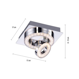 TIM Plafond 14520-17 Chrome 2xLED small 8