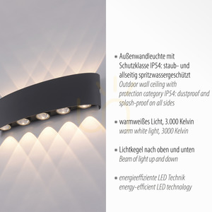 Nástěnné svítidlo CARLO 9489-13 Antracit 10xLED small 3