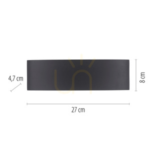 Nástěnné svítidlo CARLO 9489-13 Antracit 10xLED small 7