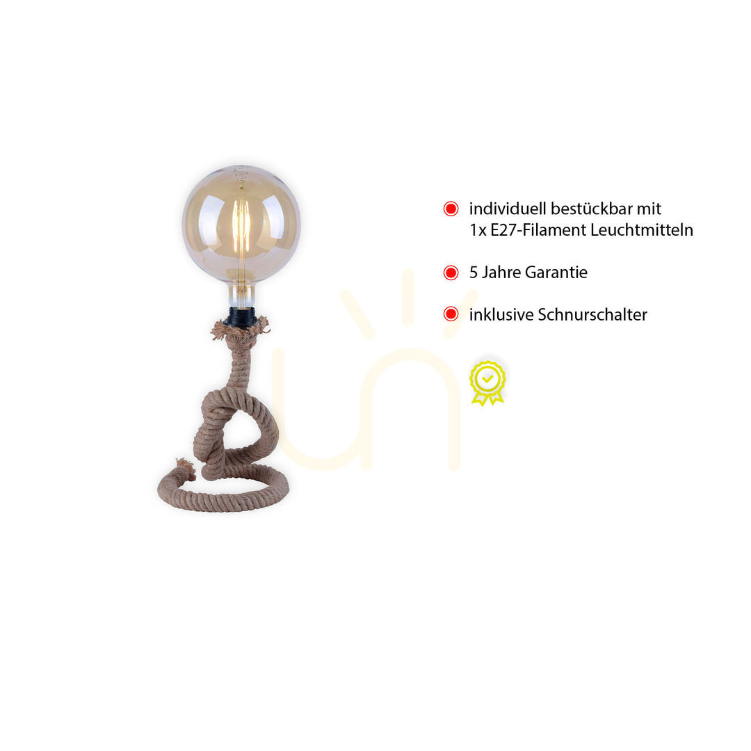 Zobrazit Stolní lampa ROPE 15480-18 černá 1xE27 Stolní lampa ROPE 15480-18 černá 1xE27