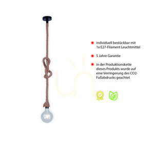 Závěsné svítidlo ROPE 15481-18 Hnědé 1xE27 small 3