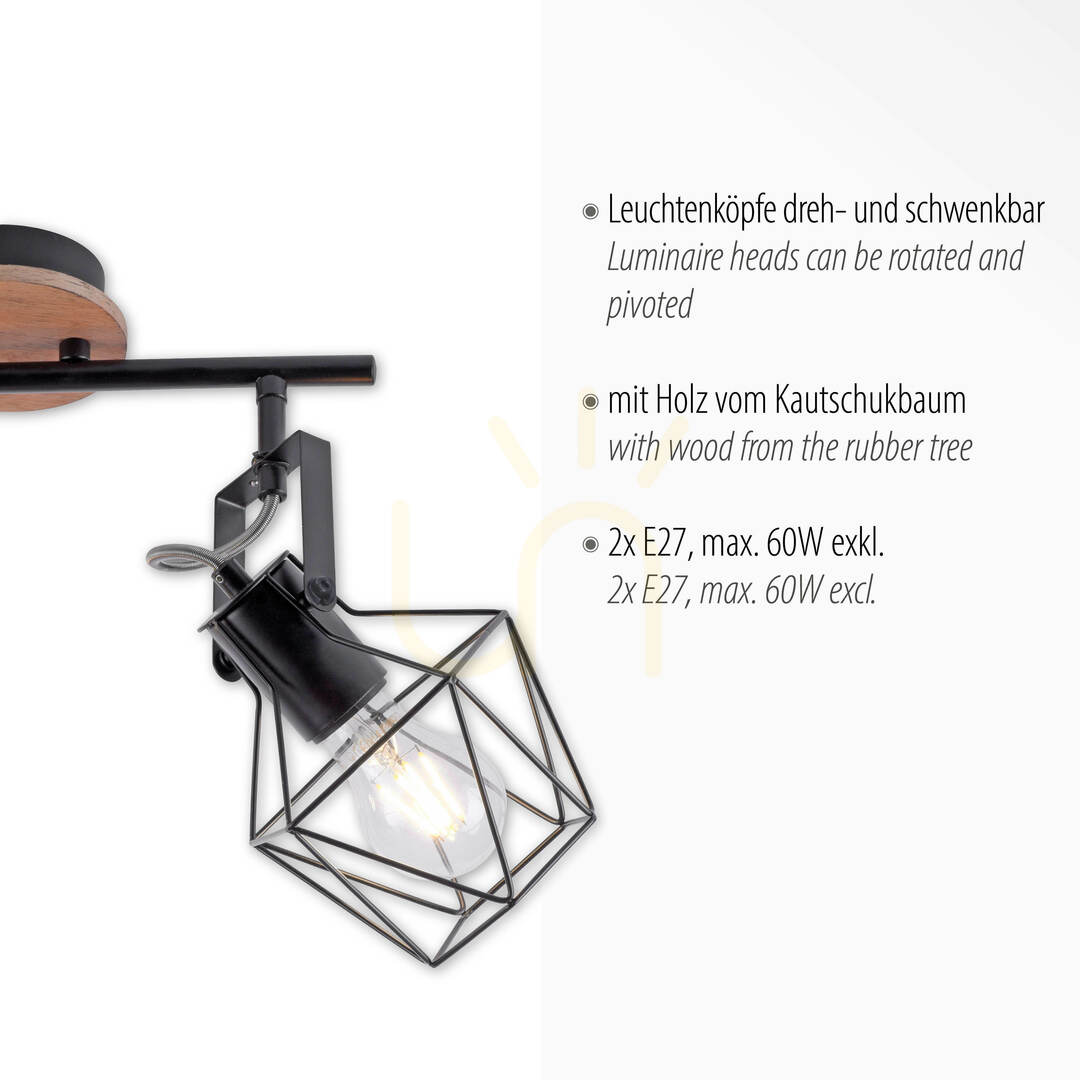 Zobrazit Plafond JARO 15672-78 černý 2xE27 Plafond JARO 15672-78 černý 2xE27
