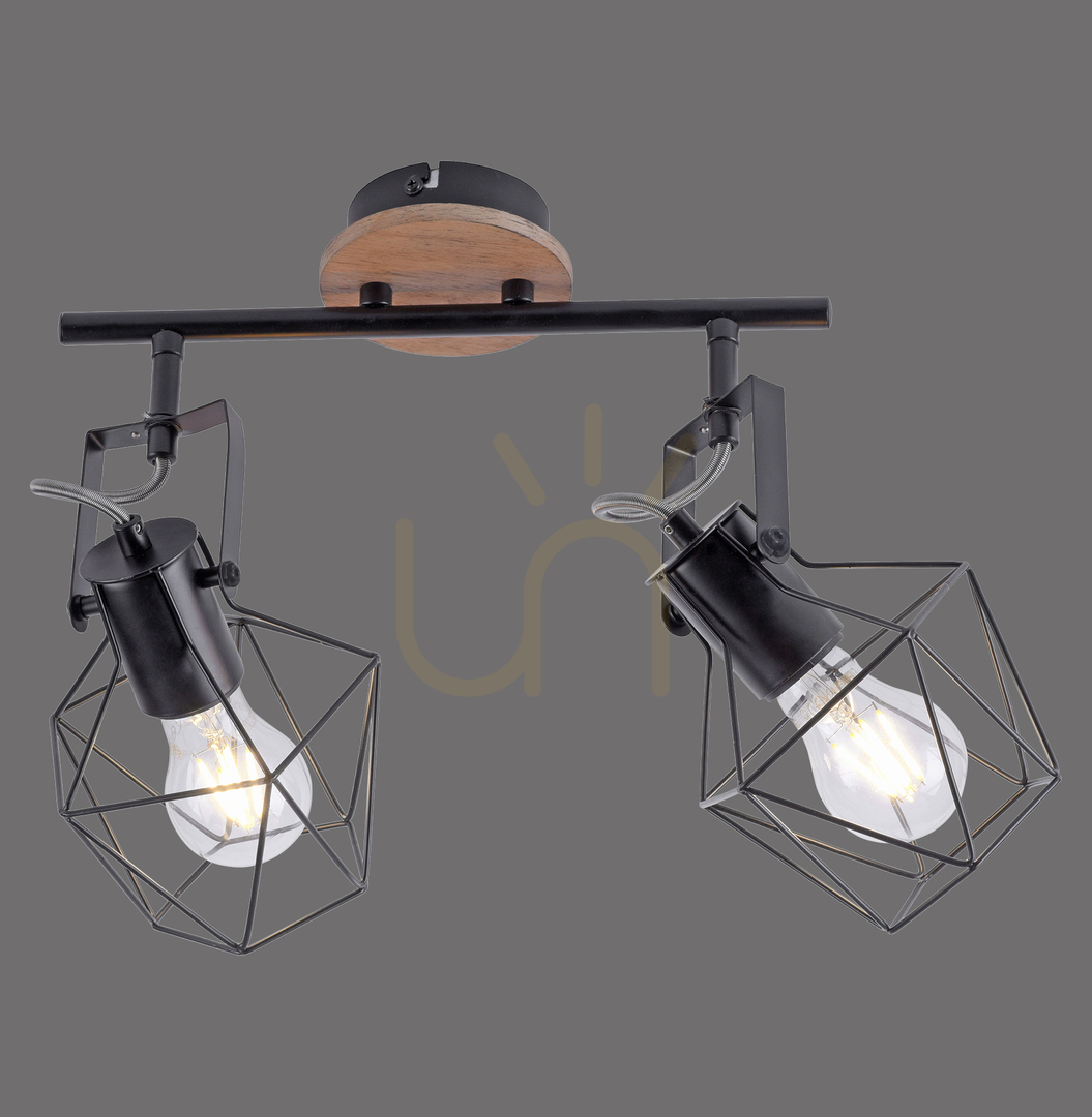 Kontrola Plafond JARO 15672-78 černý 2xE27 Plafond JARO 15672-78 černý 2xE27