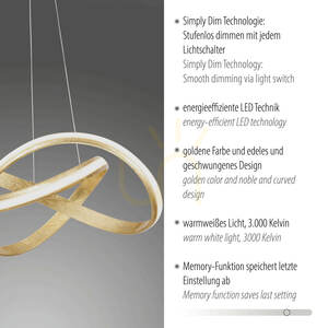 Závěsné svítidlo MELINDA 8291-12 Gold 1xLED 3 Závěsné svítidlo MELINDA 8291-12 Gold 1xLED small 3