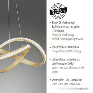 Závěsné svítidlo MELINDA 8291-12 Gold 1xLED 4 Závěsné svítidlo MELINDA 8291-12 Gold 1xLED small 4