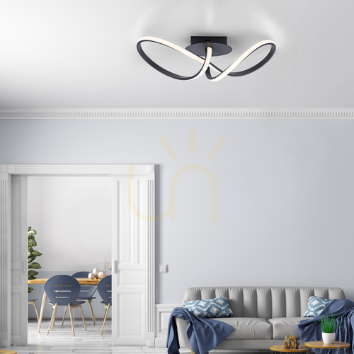 Kontrola Stropní LED svítidlo MARIA 15403-18 černé, stmívatelné vypínačem, 3000 K