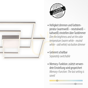 ASMIN Plafond 14713-55 Silver 4xLED small 3