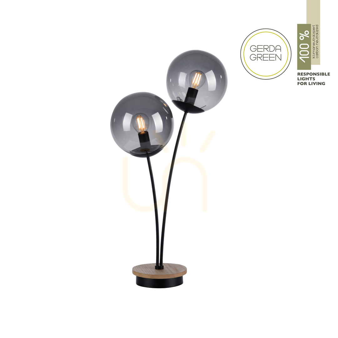 Pohled Stolní lampa GREEN WIDOW 11390-79 černá 2xE14. Stolní lampa GREEN WIDOW 11390-79 černá 2xE14.