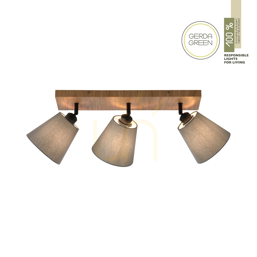 Pohled GREEN MICHEL Plafond 11582-79 Dřevo 3xE27 GREEN MICHEL Plafond 11582-79 Dřevo 3xE27