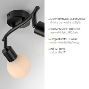 Plafond LOKI 12151-18 Black 2xE14 small 3