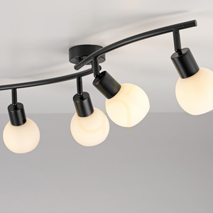 Stropní svítidlo LOKI vlnitá lišta 4xE14 LED v balení 3000K černé bílá stínidla 12154-18 Just Light small 10
