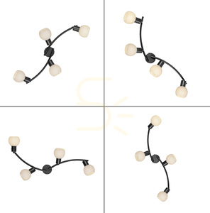 Stropní svítidlo LOKI vlnitá lišta 4xE14 LED v balení 3000K černé bílá stínidla 12154-18 Just Light small 13