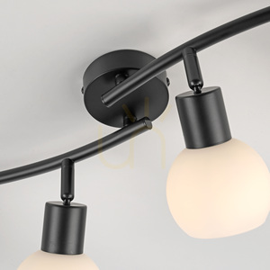 Stropní svítidlo LOKI vlnitá lišta 4xE14 LED v balení 3000K černé bílá stínidla 12154-18 Just Light small 9