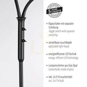 Stojací lampa LOKI 12158-18 černá 2xE14 small 4