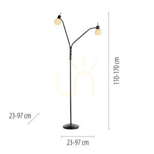 Stojací lampa LOKI 12158-18 černá 2xE14 small 8