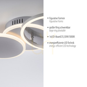 Stropní LED svítidlo JUST LIGHT SEVENT 14116-55, stříbrné, 50 × 33,4 cm small 3