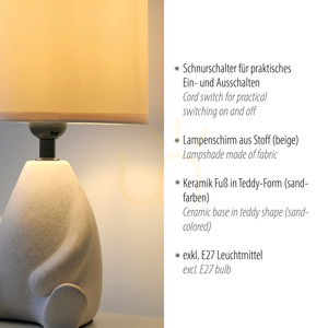 Stolní lampa TED 14190-39 Beige 1xE27 small 3