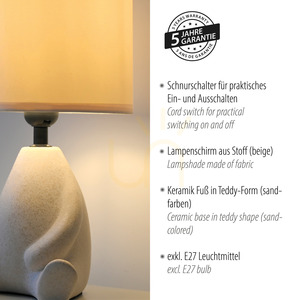 Stolní lampa TED 14190-39 Beige 1xE27 small 4