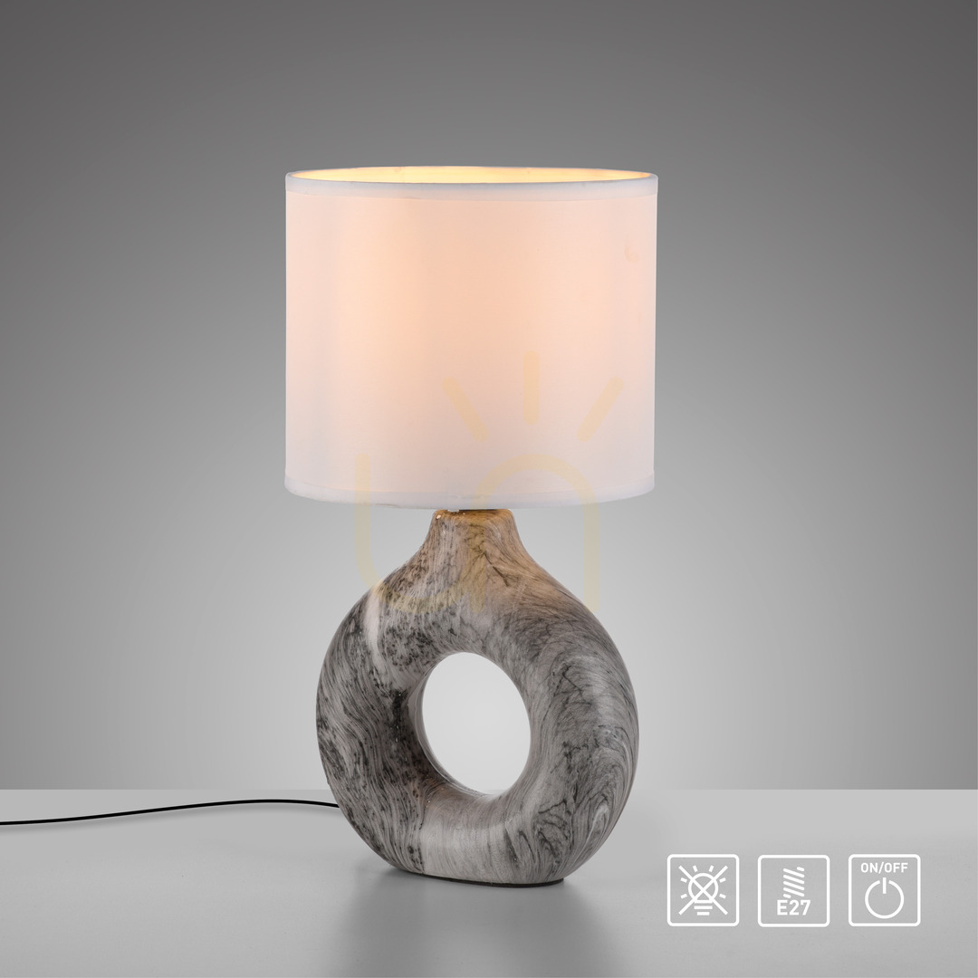 Náhled Stolní lampa CARARA 14193-15 Grey 1xE27 Stolní lampa CARARA 14193-15 Grey 1xE27