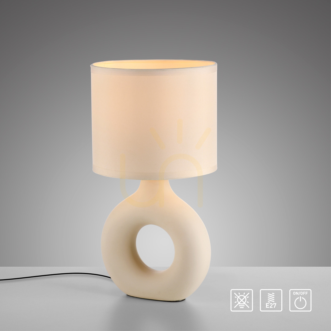 Pohled Stolní lampa CARARA 14193-39 Beige 1xE27 Stolní lampa CARARA 14193-39 Beige 1xE27