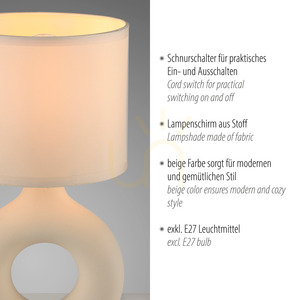 Stolní lampa CARARA 14193-39 Beige 1xE27 3 Stolní lampa CARARA 14193-39 Beige 1xE27 small 3