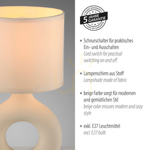 Stolní lampa CARARA 14193-39 Beige 1xE27 4 Stolní lampa CARARA 14193-39 Beige 1xE27 small 4