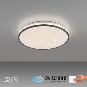 LED stropní svítidlo JUST LIGHT KYLE 14294-18 černé Ø38 cm, Switchmo small 12