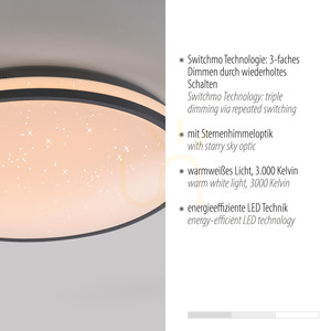 LED stropní svítidlo JUST LIGHT KYLE 14294-18 černé Ø38 cm, Switchmo small 3