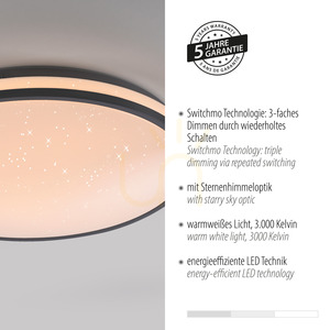 LED stropní svítidlo JUST LIGHT KYLE 14294-18 černé Ø38 cm, Switchmo small 4