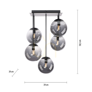 Stropní svítidlo BIG WIDOW 14602-18 černé 5×E14 small 6