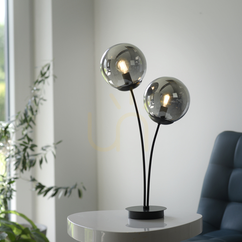 Kontrola Stolní lampa JUST LIGHT BIG WIDOW 14605-18 černá, kouřové sklo, 2×E14