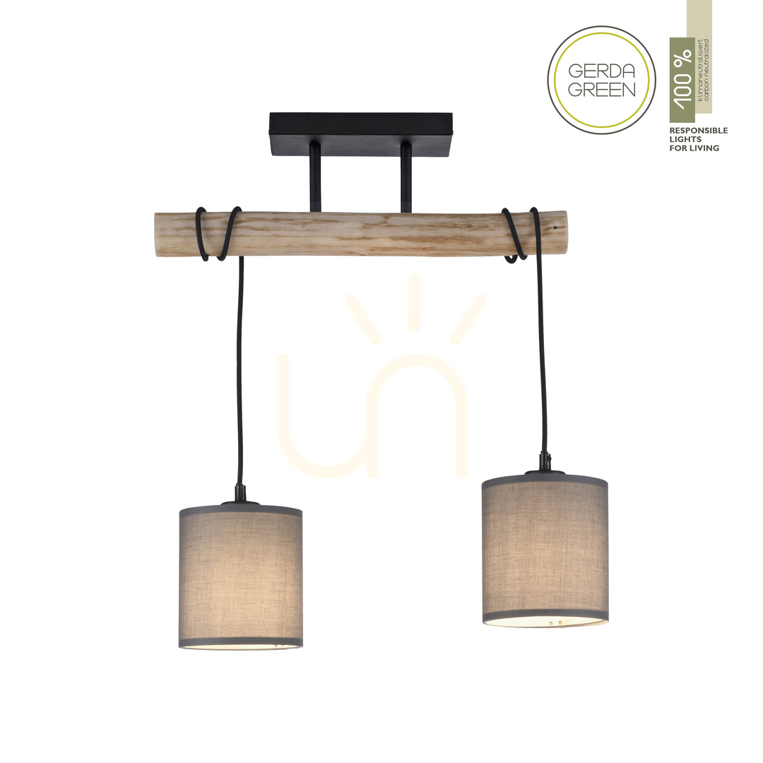 Pohled Plafón GREEN TRIB 15782-29 Dřevo 2xE27 Plafón GREEN TRIB 15782-29 Dřevo 2xE27