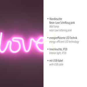 Nástěnné svítidlo NEON-LOVE 85021-87 Růžová 1xLED 3 Nástěnné svítidlo NEON-LOVE 85021-87 Růžová 1xLED small 3